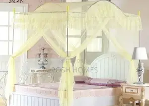 4 Stand Curved Cream Mosquito Nets