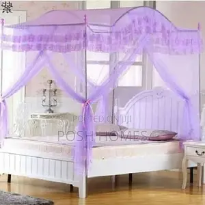 Purple Curved 4 Stand Mosquito Net
