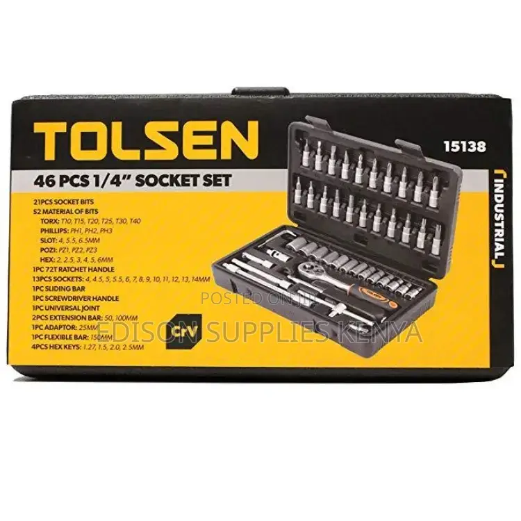 Socket Set Tolsen Socket Set 46 PCS 1/4" Wrench Socket 15138