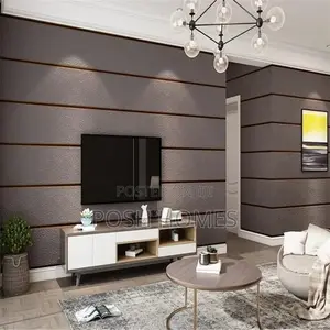 Lines Brown Embossed Wallpapers
