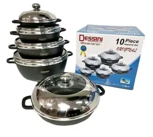 Dessini 10 Piece Heavy Gauge Anti-Scratch Non-Stick Cookware