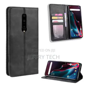 Vintage Oneplus 7 Pro Leather Case - Black