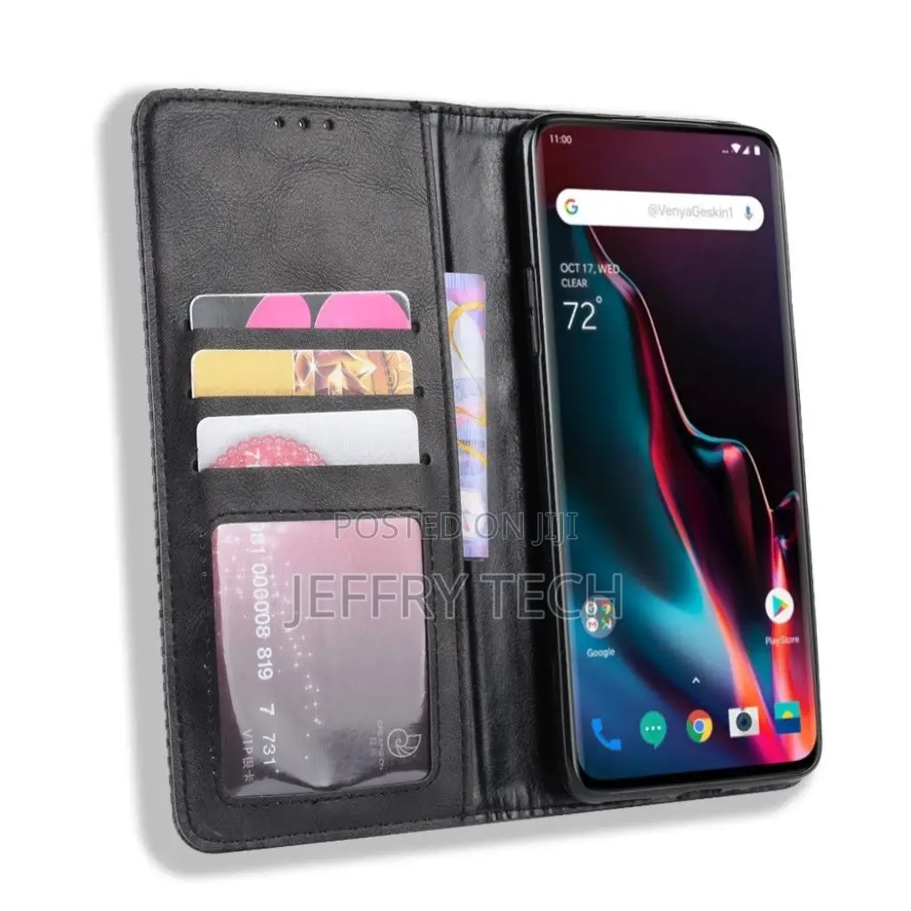 Vintage Oneplus 7 Pro Leather Case - Black