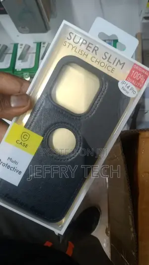 Leather Flexible Back Cover Case Black for iPhone 14 Pro