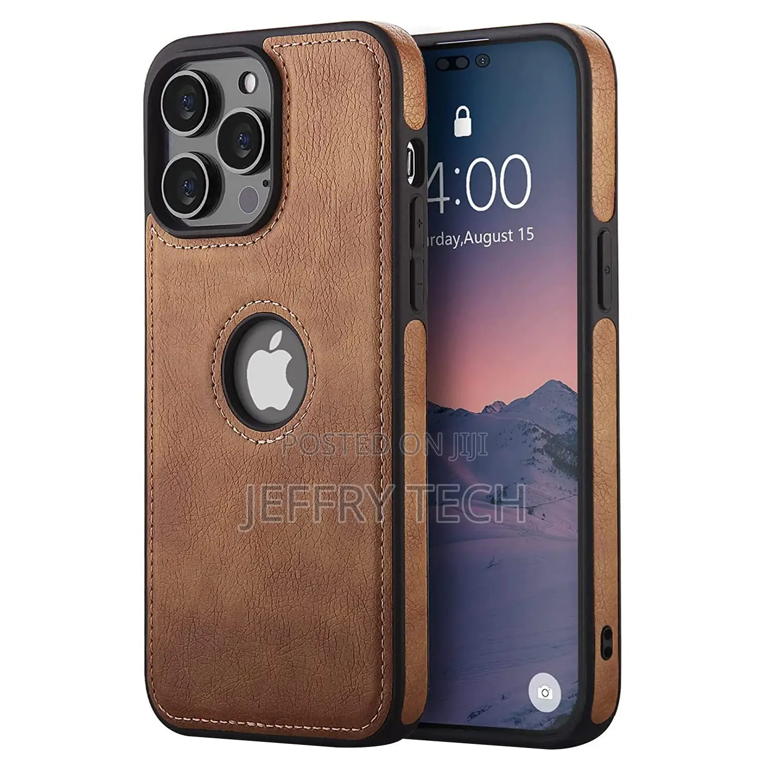 Leather Flexible Back Cover Case Designed for iPhone 14 Pro