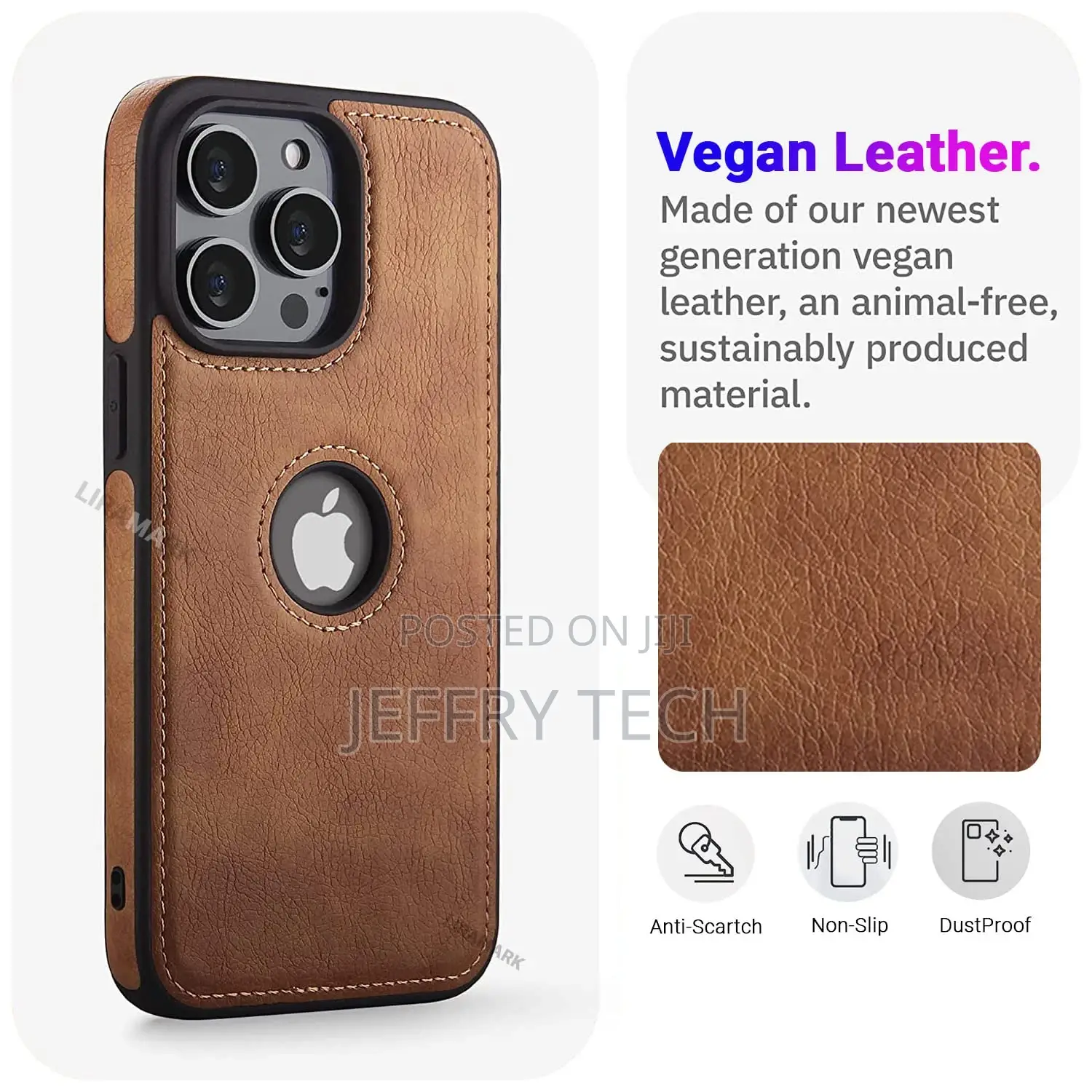 Leather Flexible Back Cover Case Designed for iPhone 14 Pro