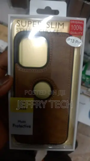 Leather Shockproof Compatible for Apple iPhone 13 Pro Brown)