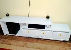 6 Ft Golden White TV Stand