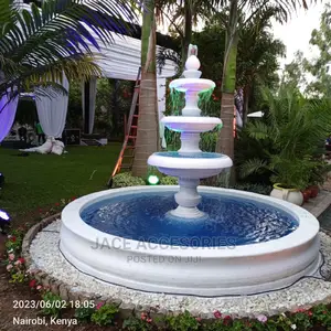 Beautiful White Fountain 3 Tiers