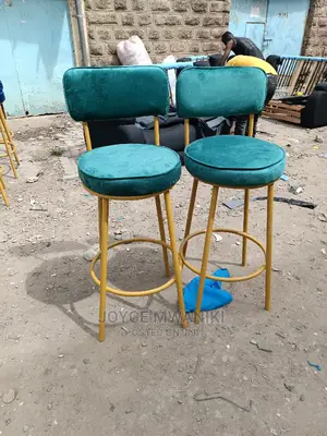 Kitchen Counter Stools Gold and Green in Colour