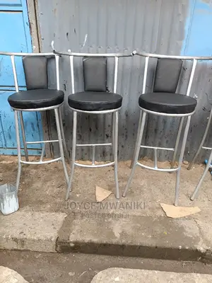 Restaurant High Stools, Black and Silver