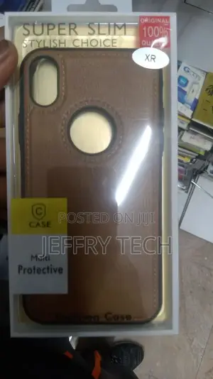 Leather Finish Back Cover for Apple iPhone XR Slim Brown