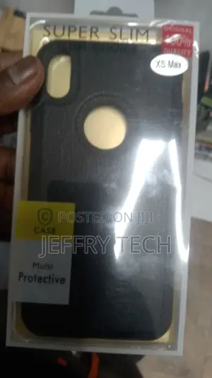 iPhone Xs Max Back Cover | Flexible Pu Leather |Black