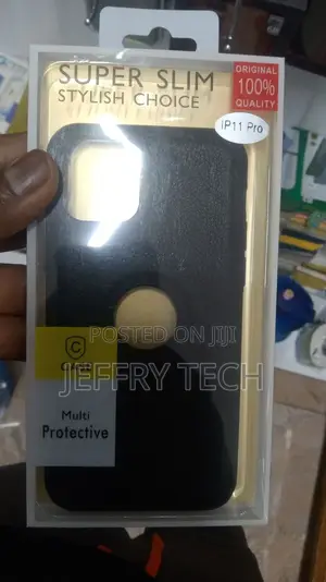 iPhone 11 Pro Back Cover | Flexible Pu Leather (Black)