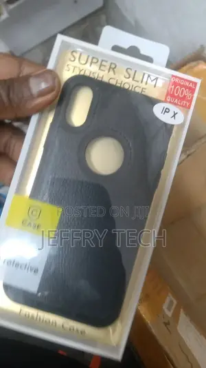 iPhone X/Xs Back Cover | Flexible Pu Leather | Full (Black)