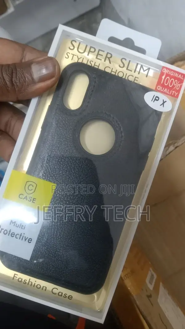 iPhone X/Xs Back Cover | Flexible Pu Leather | Full (Black)