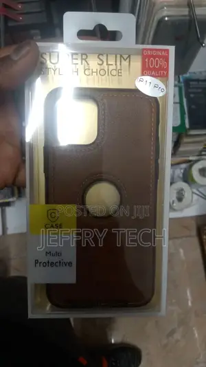 Back Cover for Apple iPhone 11 Pro Faux Leather ( Brown )