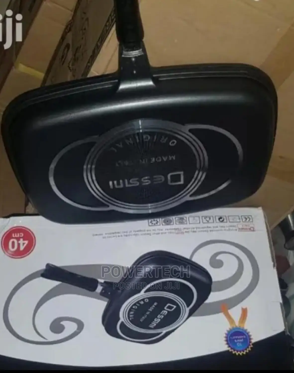 Dessini 40 Cm Double Sided Grill Non-Stick Pan - Black"