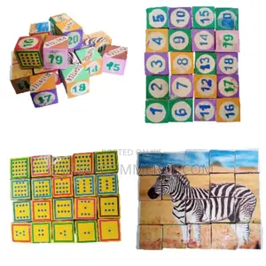 Wooden Picture Number Blocks for Kids Early Learning