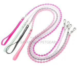 Luxfur Colorful Crystal Beaded Chain Dog Leash