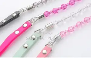 Luxfur Colorful Crystal Beaded Chain Dog Leash