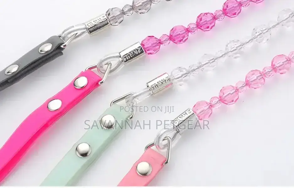 Luxfur Colorful Crystal Beaded Chain Dog Leash