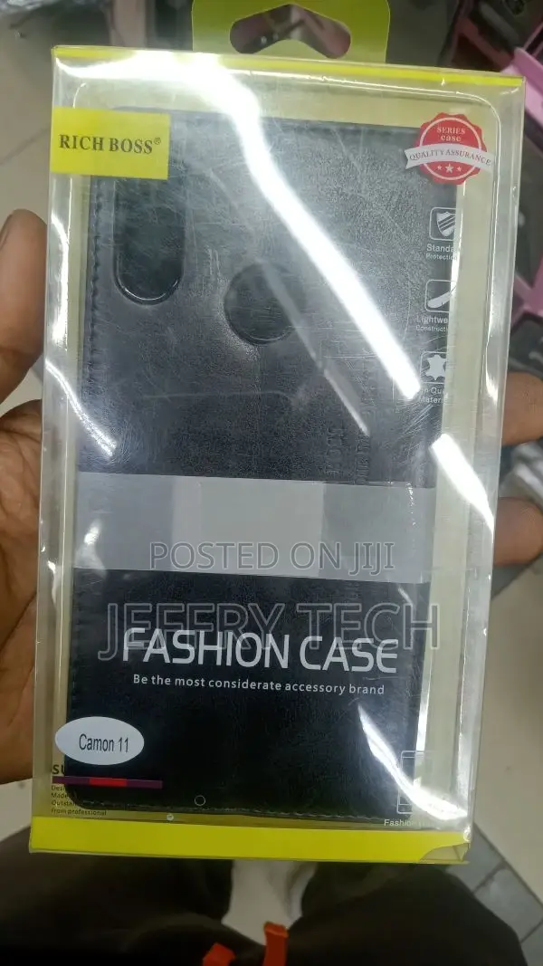 Rich Boss Flip Cover Case for Tecno Camon 11- Black