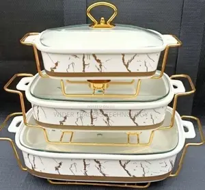 Set of 3 Chaffing Ceramic Dishes