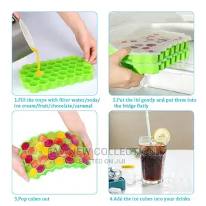 Reusable Honeycomb Silicone Ice Cube Mould With Lid