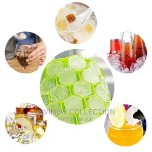 Reusable Honeycomb Silicone Ice Cube Mould With Lid