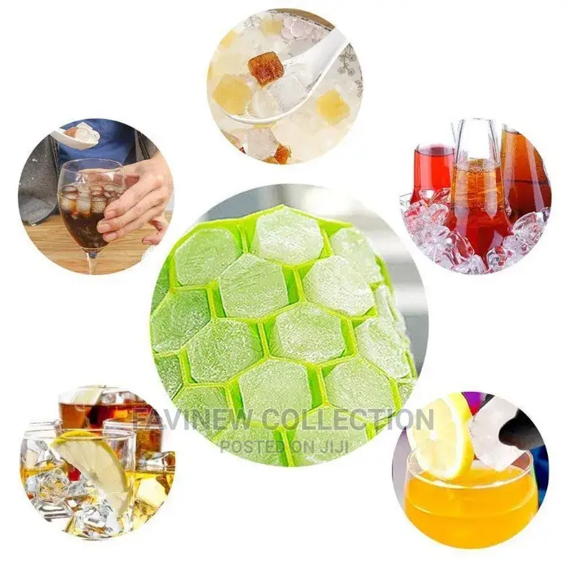 Reusable Honeycomb Silicone Ice Cube Mould With Lid
