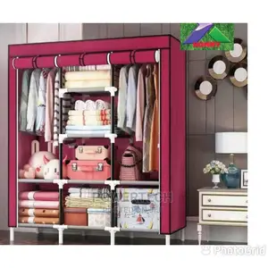 Portable Wardrobe 3 Column - Grey