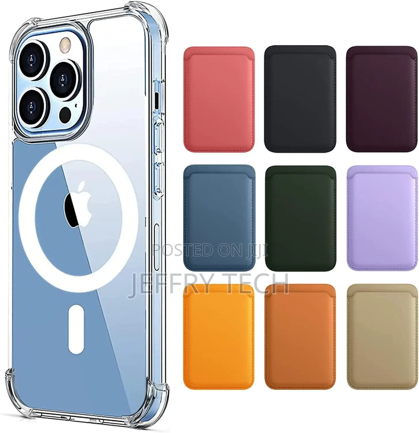 Magnetic Clear Case With Card Holder for iPhone12pro
