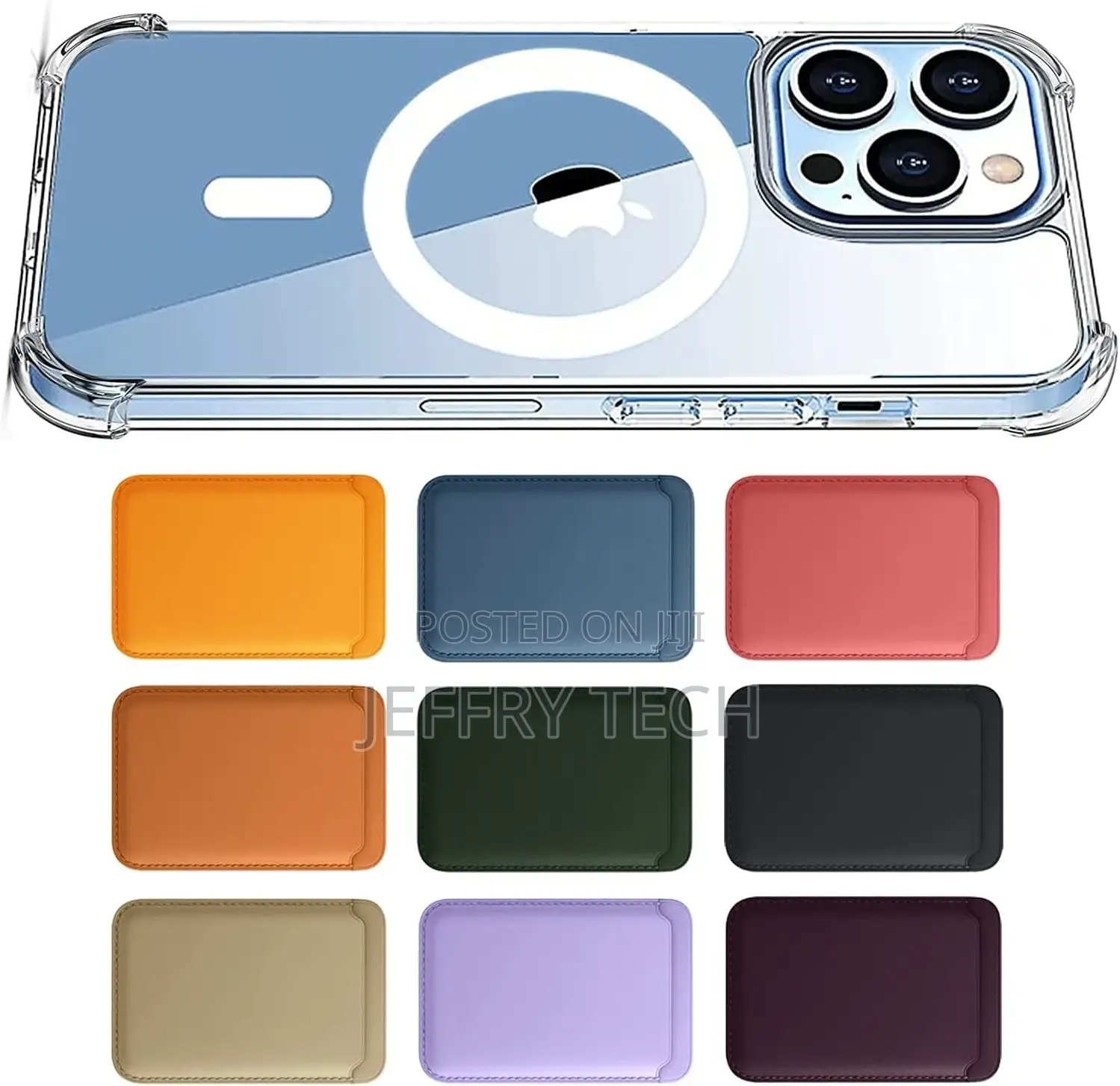 Magnetic Clear Case With Card Holder for iPhone12pro