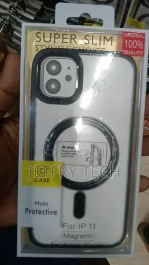 Black Edge Magsafe iPhone 11 Clear Back Case Cover
