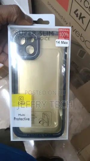 iPhone 14 Max Clear Transparent Colors Black Border Edges