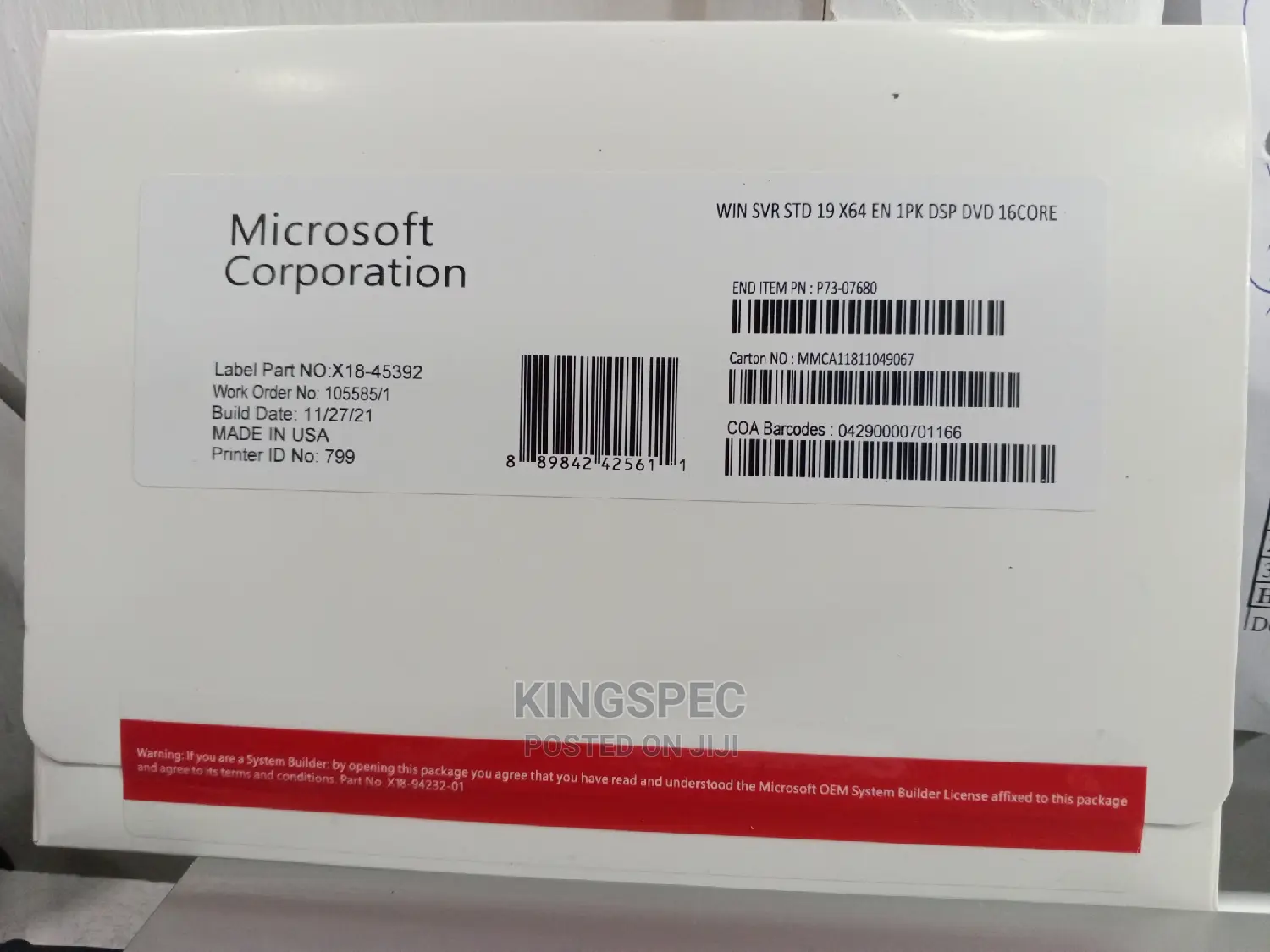 Windows Server Standard 2019
