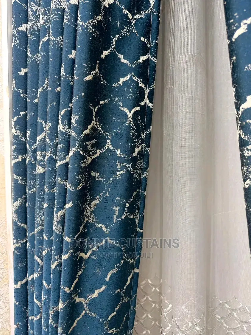 Burnt- Orange Curtains and White Sheers