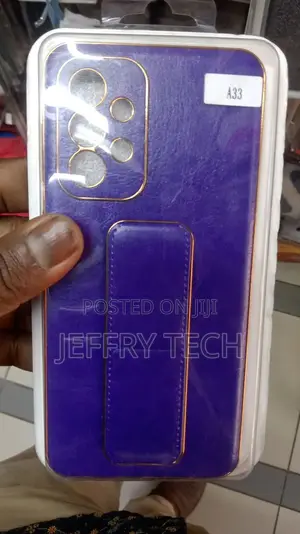 Samsung A33 Magnetic Case With Stand Wrist Strap Blue