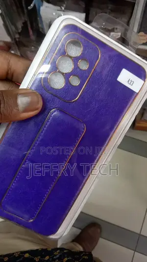 Samsung A33 Magnetic Case With Stand Wrist Strap Blue