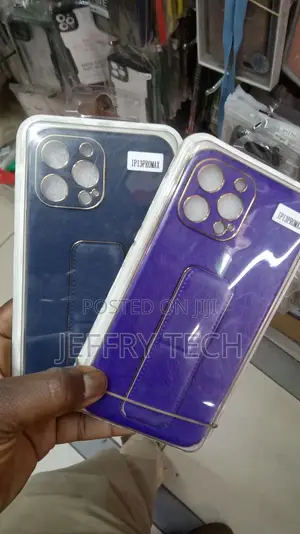 iPhone 13 Pro Max Magnetic Case With Stand Wrist Strap Blue
