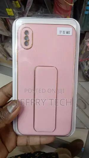 iPhone Xs Max Magnetic Case With Stand Wrist Strap Pink