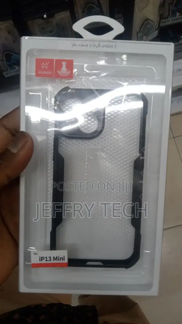RIGGEAR iPhone 13 Mini Back Cover Case (Clear PC + TPU