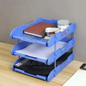 File Rack - 3 Compartment Paper Tray Document Organizer