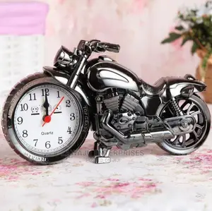 Vintage Alarm Clock Motorcycle Model Bedside Clock Home Deco