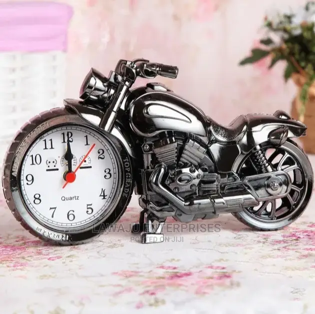 Vintage Alarm Clock Motorcycle Model Bedside Clock Home Deco
