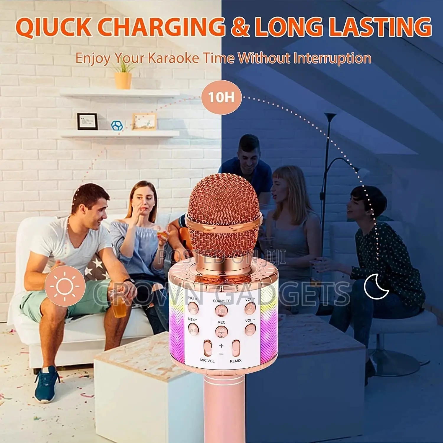 Generic Bluetooth-Compatible Karaoke Microphone