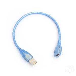 30CM USB 2.0 Extension Cable Transparent Blue Male to Female