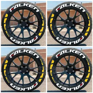 8 Tire Stickers Set Branded Falken +Glue