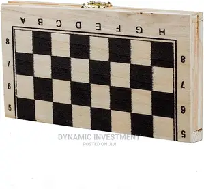 Foldable Wooden Chessboard Travel Chess Set With Lock